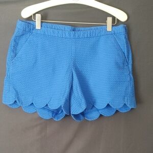 Lilly Pulitzer High Waist Blue Scalloped Shorts